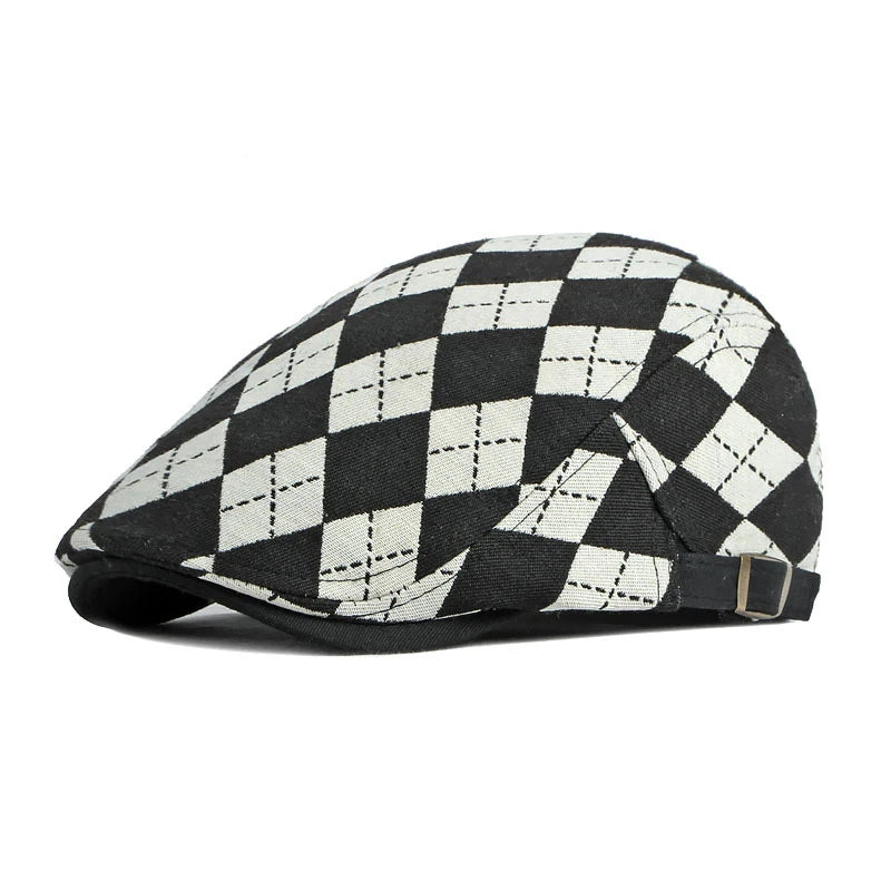 Herringbone Plaid Cap