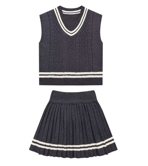 Sleeveless V-Neck Two-Piece Set