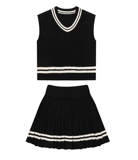 Sleeveless V-Neck Two-Piece Set