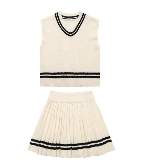 Sleeveless V-Neck Two-Piece Set