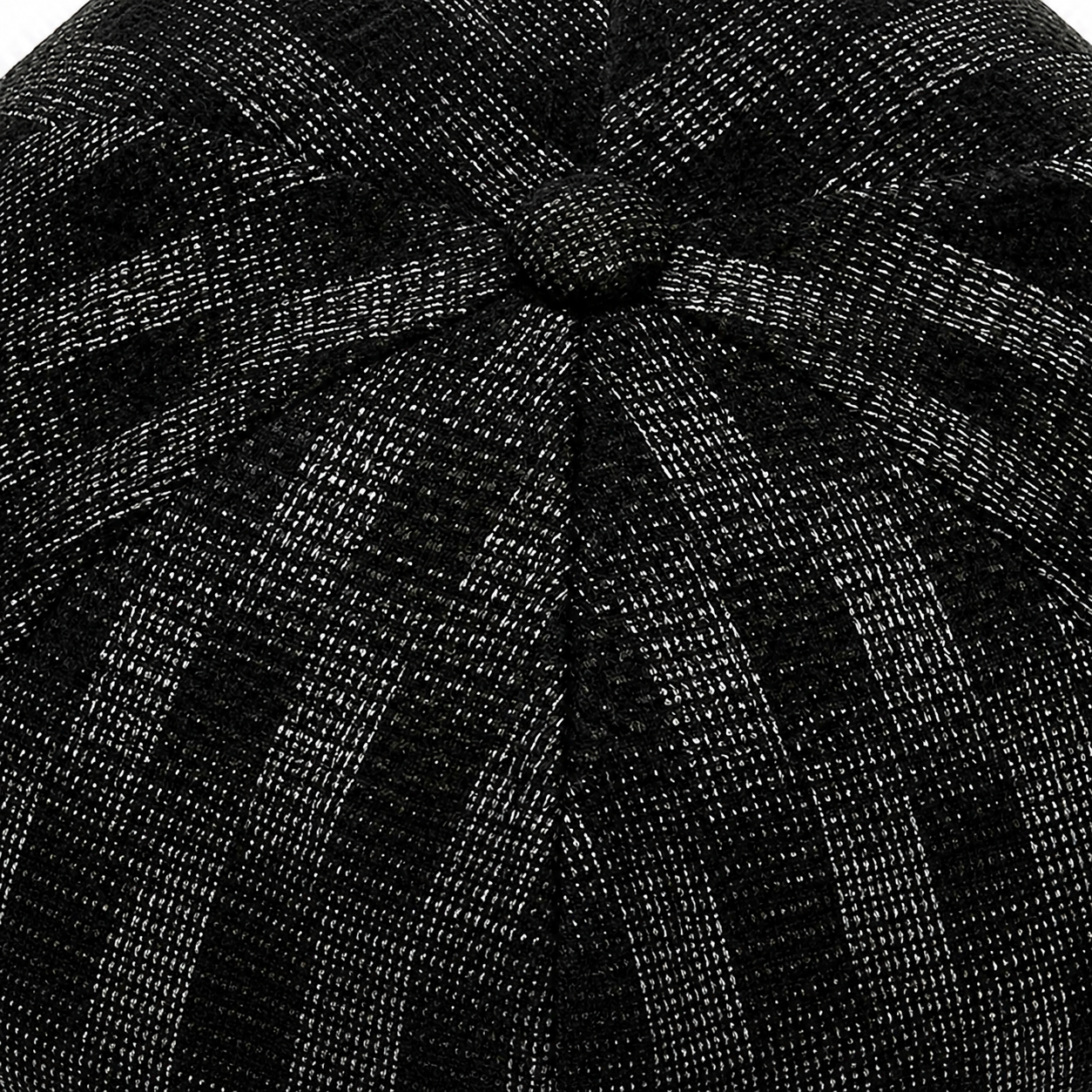 Black Plaid Fitted Cap