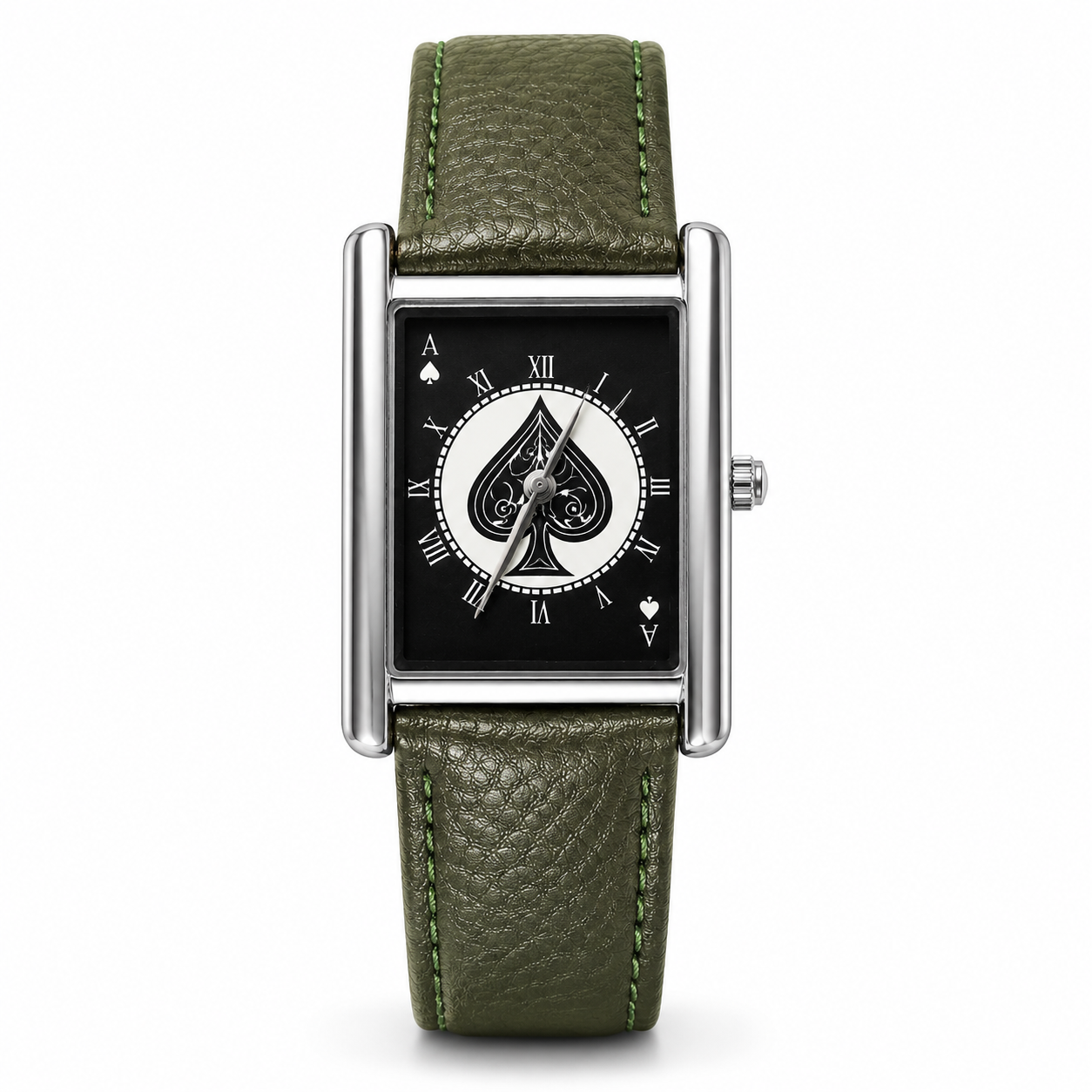 Noir Spade Leather Watch