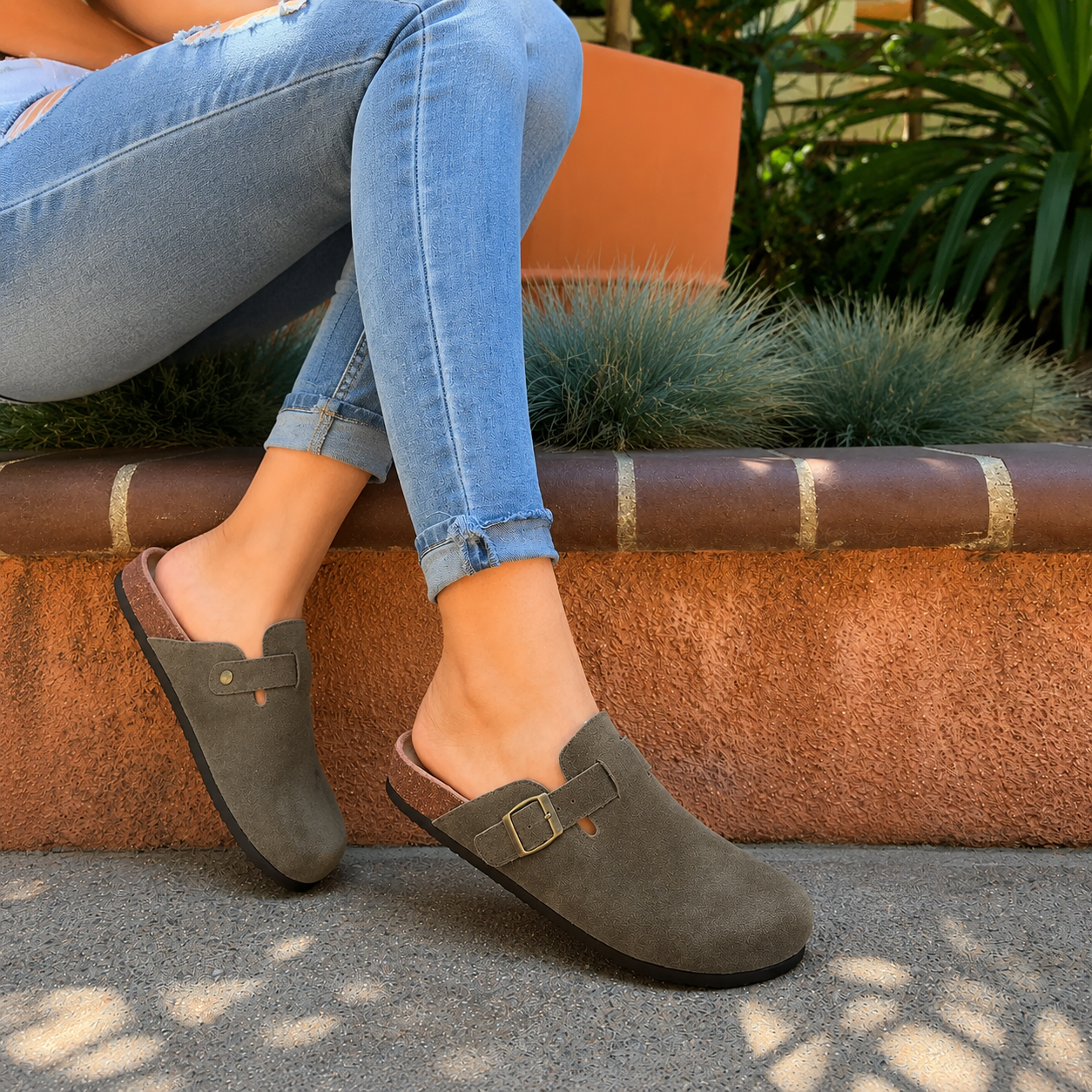 Velmori Suede Comfort Mules